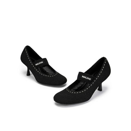 Fishnet Mary Jane Pumps - Black