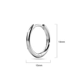 Bullion Gold Edgy White Gold Hoop Earrings