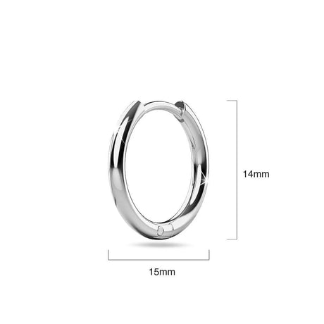 Bullion Gold Edgy White Gold Hoop Earrings