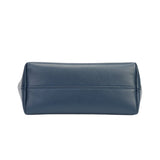 BAMEI Goatskin Leather Trapezoid Shoulder Bag - Navy