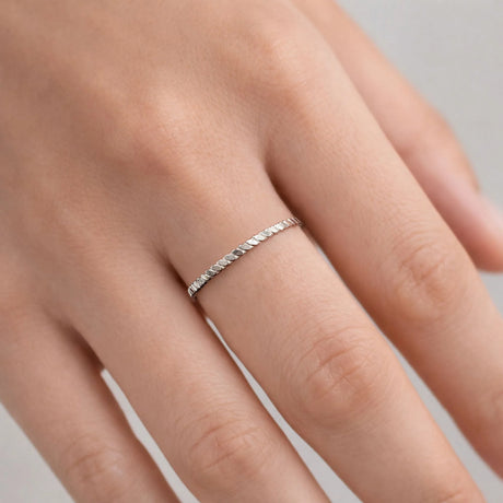 Solid 925 Sterling Silver Flat Twisted Rope Stacking Ring