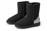 Australian Leather Ugg Classic Short Glitter Heel - Black - AU7