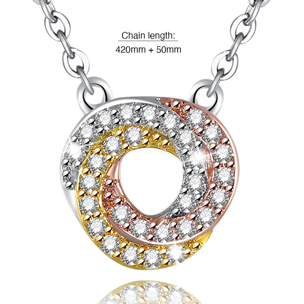 Bullion Gold Tina Shiny Swirl Tri Tone Layered Necklace