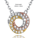 Bullion Gold Tina Shiny Swirl Tri Tone Layered Necklace