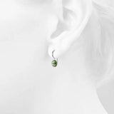 Solid 925 Sterling Silver Saucers Earrings Green