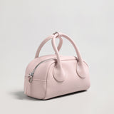 Mini Leather Bowling Top-Handle Bag - Pink