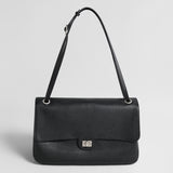 Vintage Turn-Lock Flap Bag – Pebbled Leather Shoulder & Underarm Bag