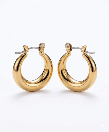 Liv Oliver 18K Gold Polished Hoop Earrings