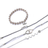 Bohemian 4-Piece Charm Bead Bracelet Set