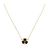 Furla Flora Gold-Tone & Black Enamel Necklace