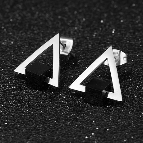Bullion Gold Modern Geometric Style Stud Earrings Circles White Gold