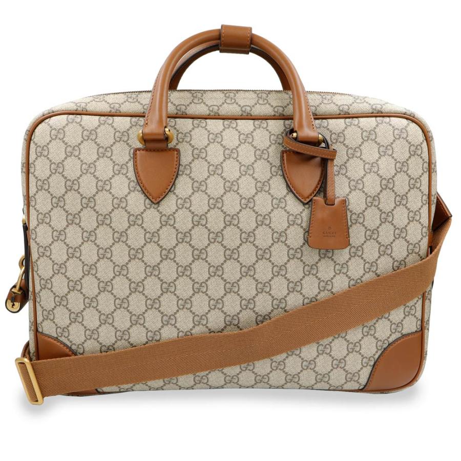 Gucci GG Monogram Briefcase - Brown