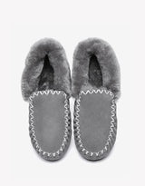 Popo Cow Suede Moccasin in Grey
