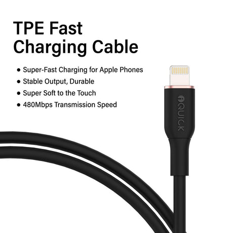 iQuick Type-C USB to Apple Pin Charging Data Sync Charge Cable 2.4A 3m - White