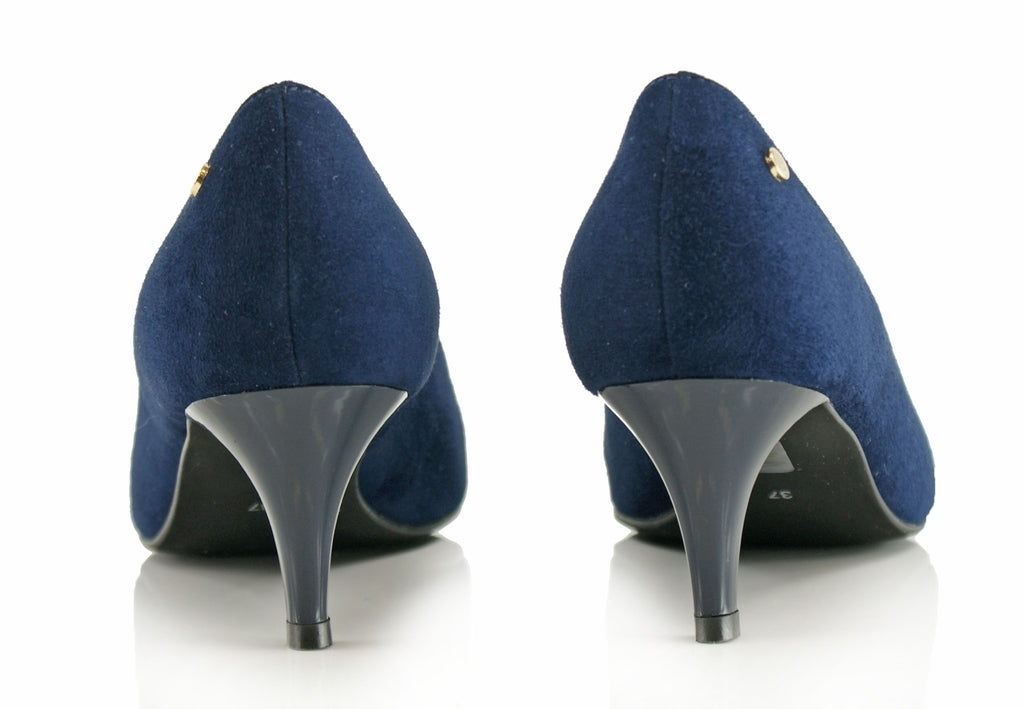 Bosccolo Womens Spike Heels Suede 200 - Navy Blue Suede