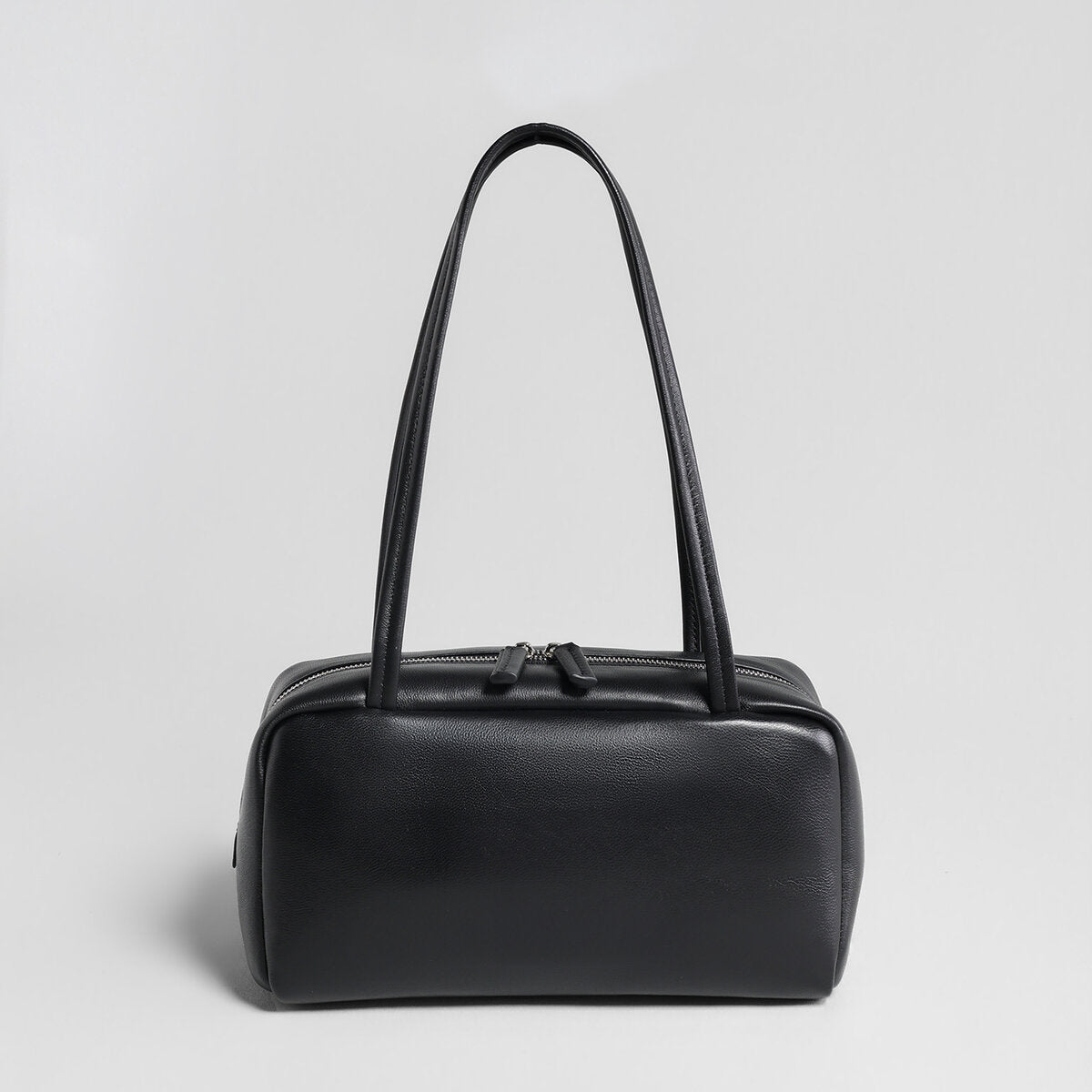 Soft Lambskin Leather Pillow Box Bag - Black