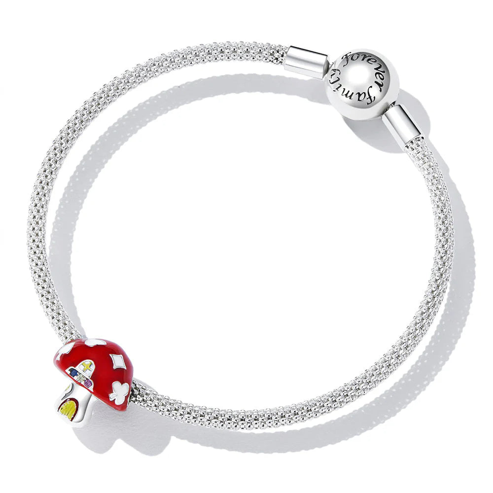 Solid 925 Sterling Silver Smurf House Charm