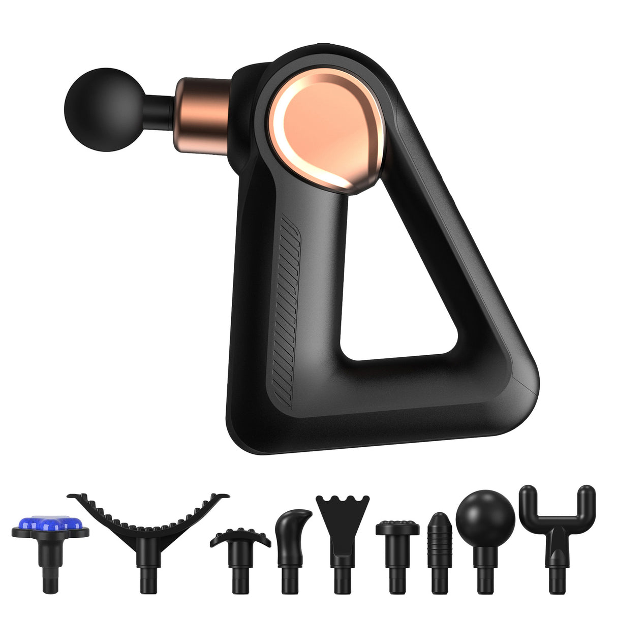FitSmart FS-5500 Massage Device Gun Head 9 Attachments Black