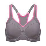 Full Support High Impact Padded Sports Bra - Grey