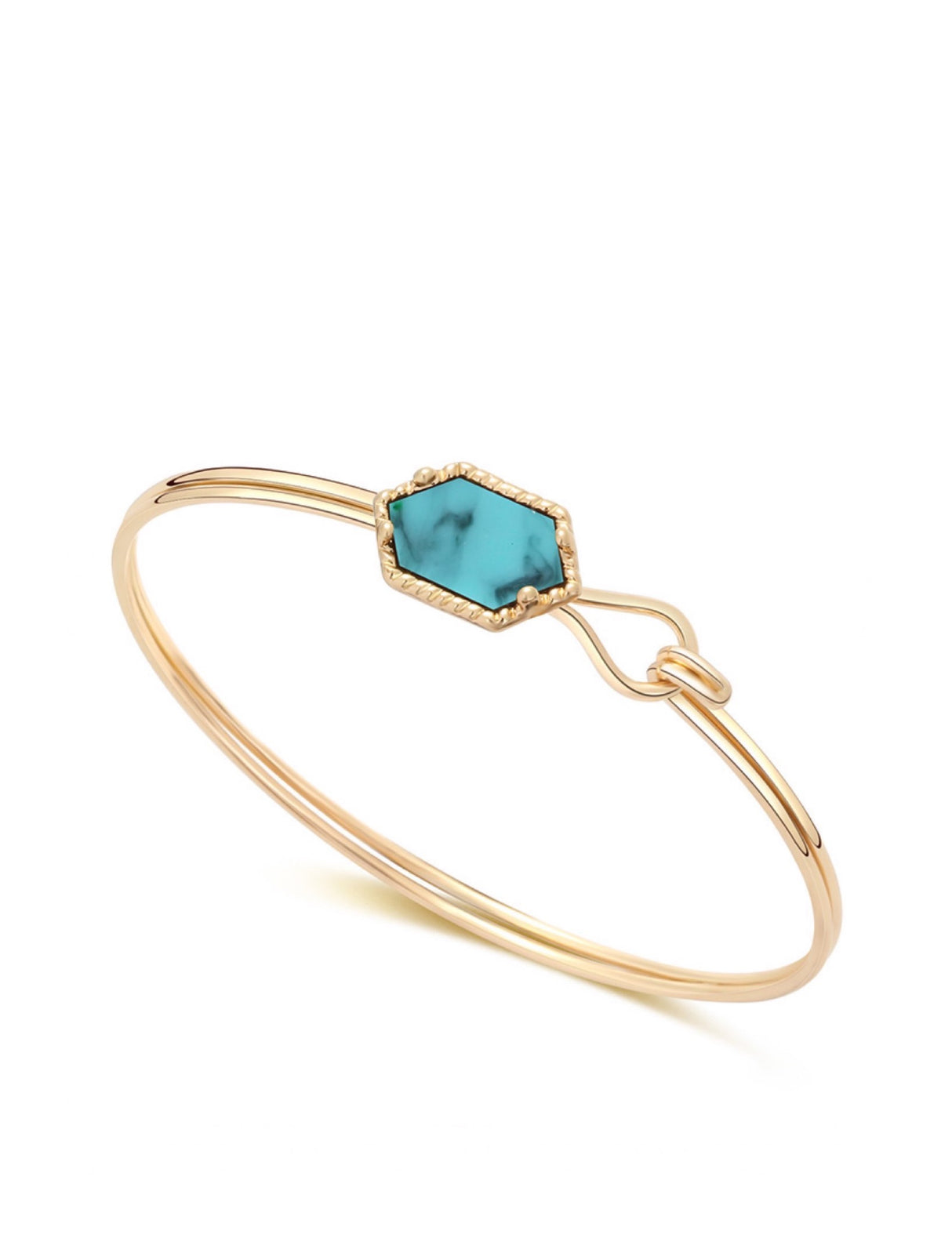 Liv Oliver 18K Gold Turquoise Adjustable Bracelet