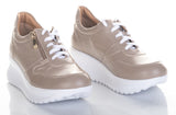 Bosccolo Womens Sneakers With Zipper - Beige