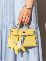 Trendy Petite Top Handle Bag 22cm Structured Mini Leather Satchel - Yellow