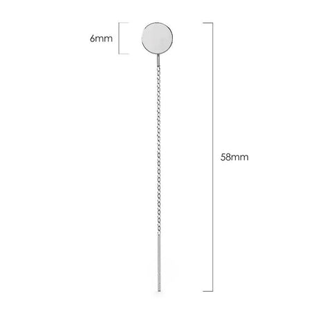 Solid 925 Sterling Silver Round Threader Earrings