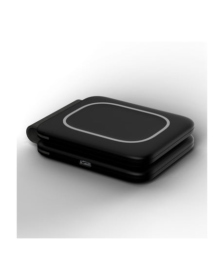 TODO 2 in 1 Wireless Phone Charger 15W Fast Charge Earphone QI Magnetic Charge Pad - Black