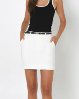 Madison The Label Collins Mini Skirt - White