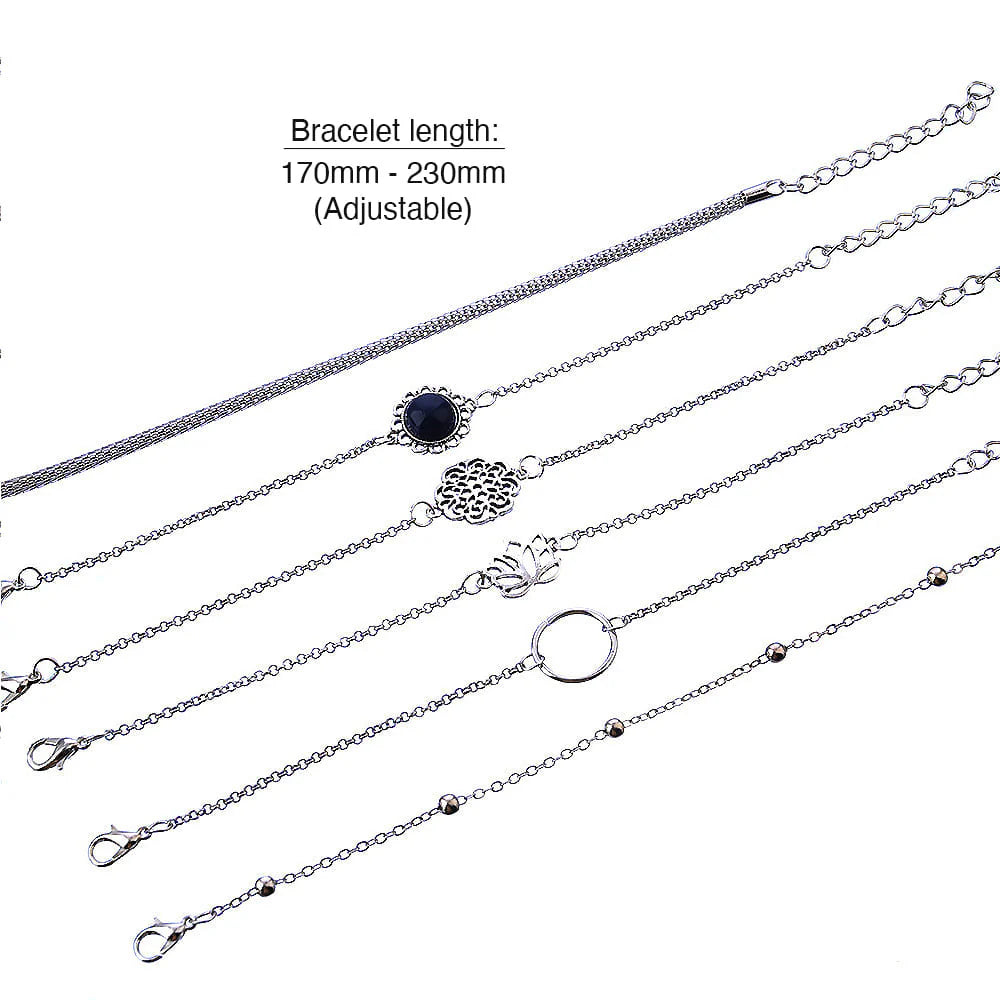 Bohemian 6-Piece Charm Bead Bracelet Set
