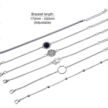 Bohemian 6-Piece Charm Bead Bracelet Set