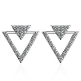 Bullion Gold Inverted Pyramid Stud Earrings White Gold