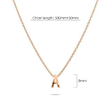 Bullion Gold Initials Brick Alphabet Letter Necklace Rose Gold Layered Steel Jewellery