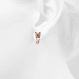 Bullion Gold Butterfly Interlock Rose Gold Layered Earrings