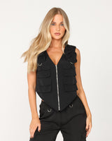 BY.DYLN Riley Cargo Vest - Black
