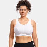 Plus Size High Support Full Coverage Padded Wireless Bra - White