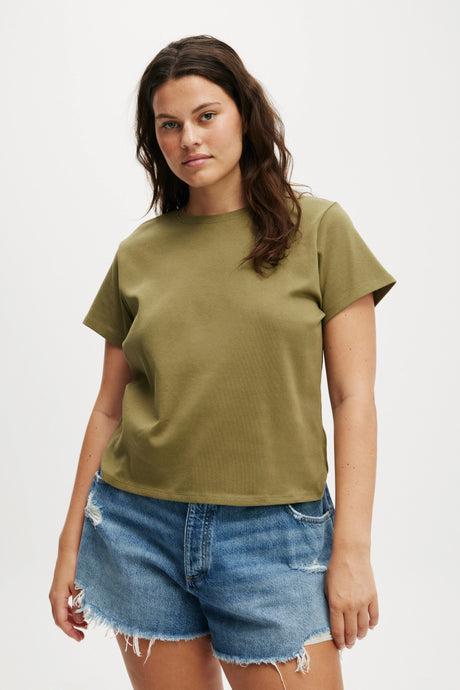 Cotton On Women's 90 S Baby Tee - Cactus Green