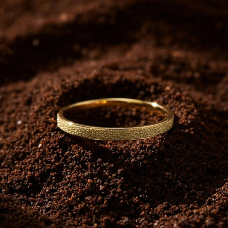 Bullion Gold Deva Glitter Textured Stacker Ring