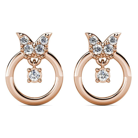 Boxed A Thousand Butterfly Set Embellished with SWAROVSKI® Crystals In Rose Gold