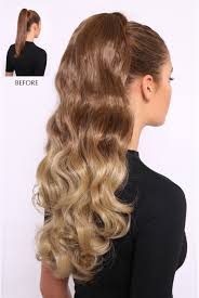 Ombre High Grade Ponytail Ribbon Clamp  Wavy 50 Cm 22" Extension Claw03