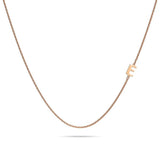 Bullion Gold Bold Alphabet Letter Initial Charm Necklace in Rose Gold Tone