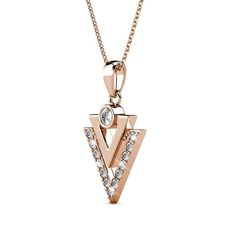 Boxed Trilateral Set Embellished with SWAROVSKI® Crystals In Rose Gold
