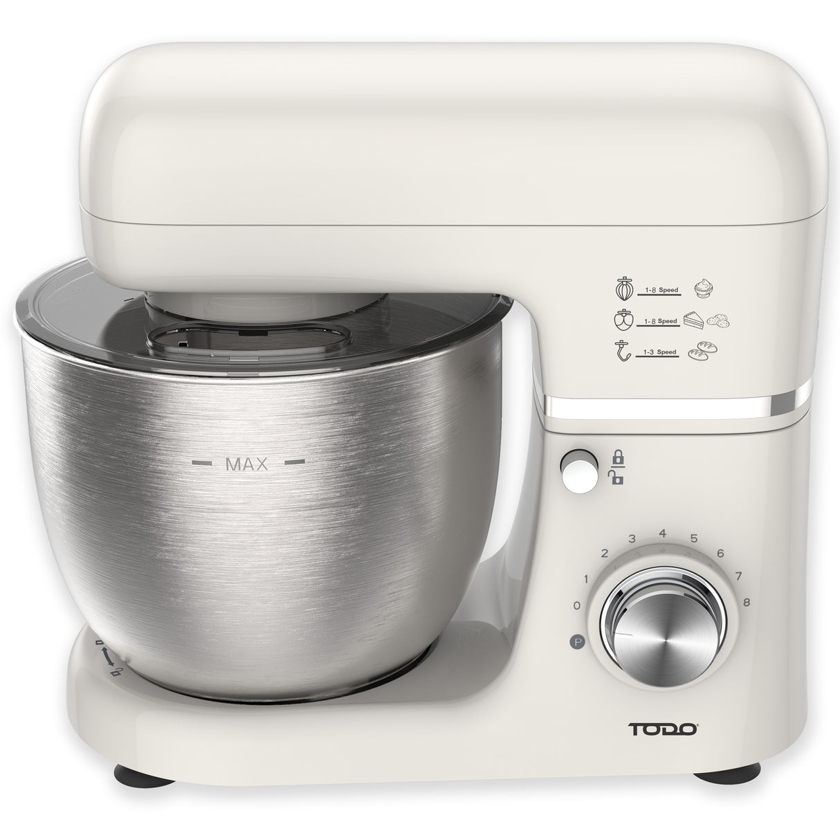 TODO 1300W Electric Stand Mixer 5L Stainless Steel Bowl 8 Speed Plus Pulse Control