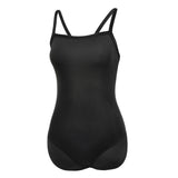 Sleek Solid Elite Training Athletic One Piece Swimsuit - Black