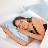 MULBERRY SILK PILLOW CASE TWIN PACK - SIZE: 51X76CM - SOFT BLUE