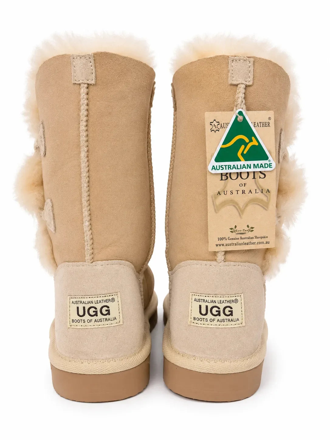 Australian Leather Ugg 2Button - Sheepskin - Natural - AU11