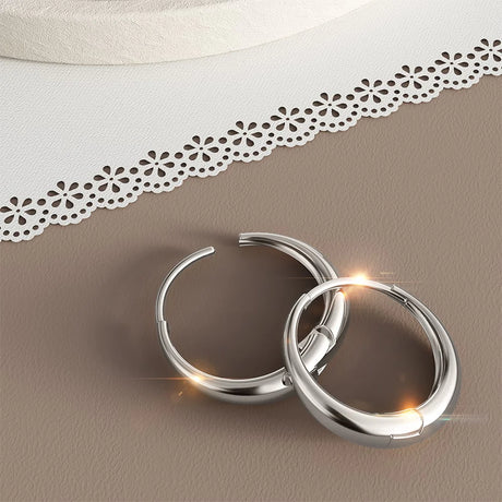 Bullion Gold Ciara Chic Graduated Hoop Earrings White Gold