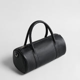 Leather Cylinder Handbag – Convertible Crossbody Bag with Detachable Strap