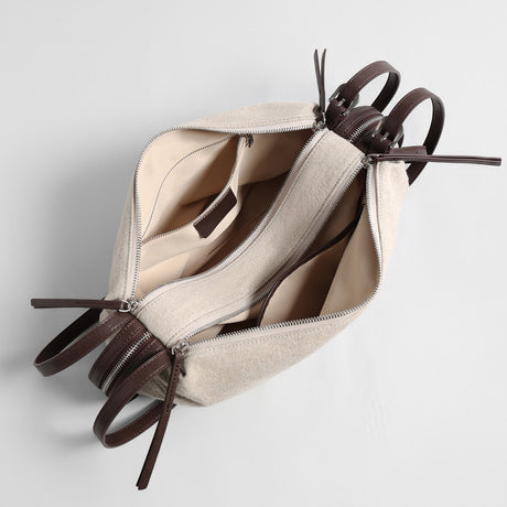 Linen Pillow Shoulder Bag - Taupe