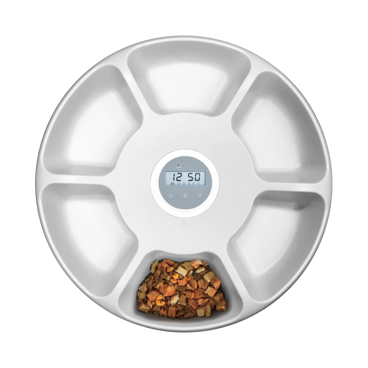 TODO Automatic Pet Feeder 180ml x6 Meal Digital Lcd Dog Cat Food Bowl Timer White